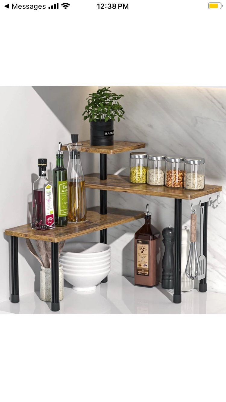 Countertop Organizer Organization, 3 Tier Moveable Corner Shelf for Kitchen , Ba