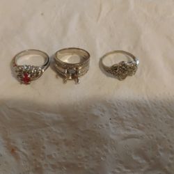 3 Silver Plated Rings 3$totalprice 