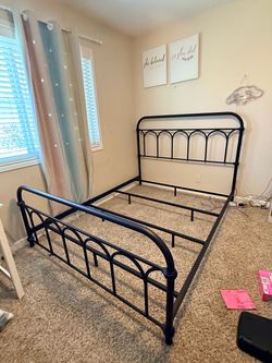 Queen metal bed frame