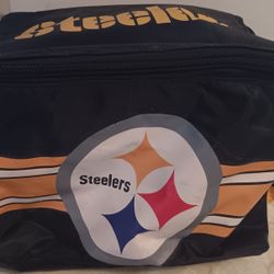 Steelers Lunchbox, Metal Tin And Banner 