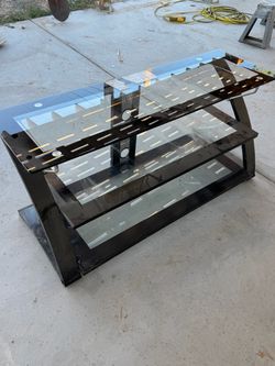 Black Glass 3-Tier TV Stand