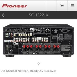 Used Pioneer SC-1222-K 840W 7.2 Multi-Zone AV Reciever