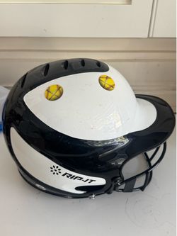 RIP-IT Softball Batting Helmet – Youth S/M – White/Black