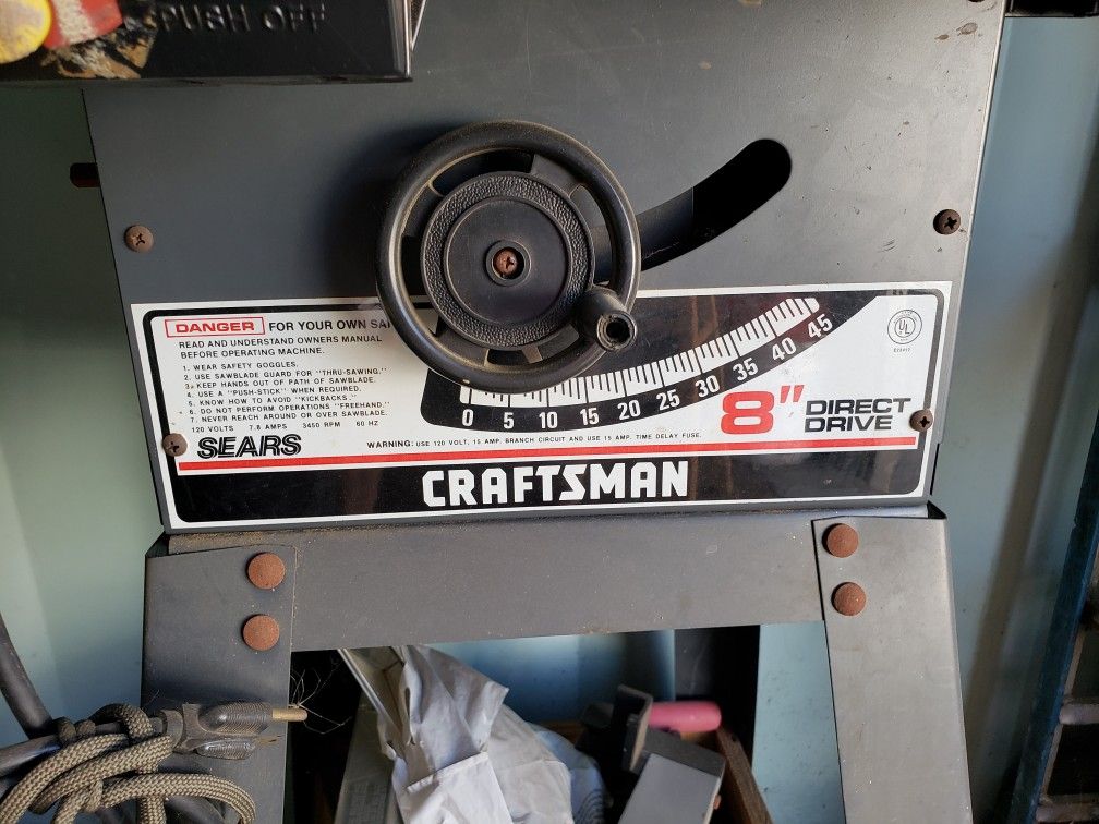 Craftsman 8" Table Saw 80.00