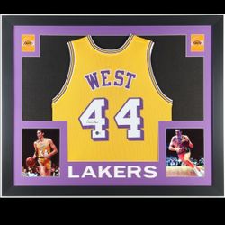 Jerry West Hand Signed Lakers Customed Framed Jersey