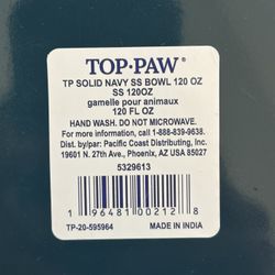 2 Hardly used extra large top paw tp solid navy ss bowl 120 oz