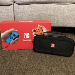 Nintendo Switch + Case and Smash Bros.