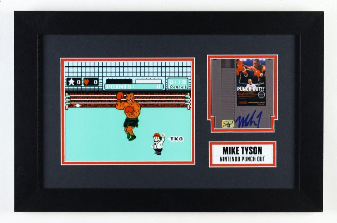 Mike Tyson Signed 1984 Nes Punchout Framed With Game Picture And FITERMAN/TYSON Hologram