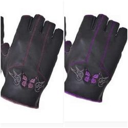 Women's Fingerless Leather Motorcycle Gloves $15 EACH PAIR