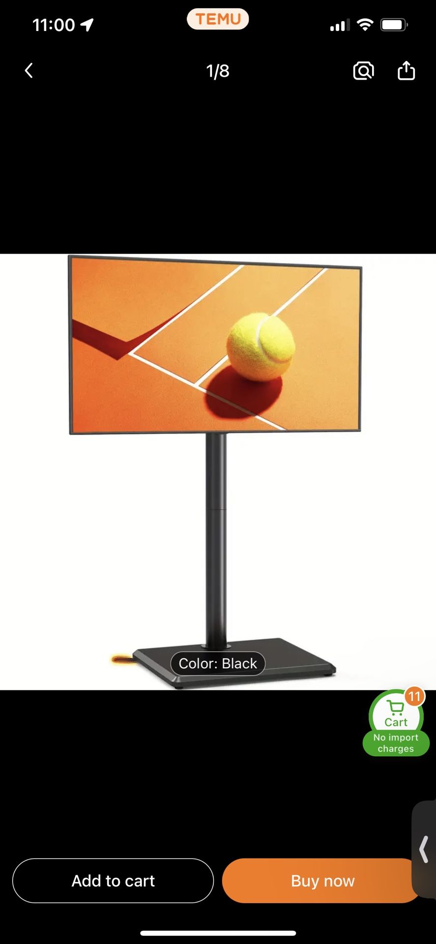 TVON Swivel Floor TV Stand with Mount for Most 32-60 Inch TVs up to 88 lbs, Height Adjustable TV Floor Stand Mount with Wood Base, Tall TV Stand for B