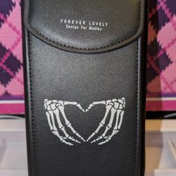 Forever Lovely clutch wallet with cell phone holder and removable strap NWOT