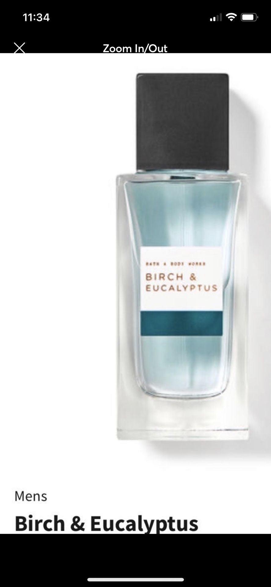 NEW Bath & Body Works Mens Birch & Eucalyptus Cologne 3.4 fl oz