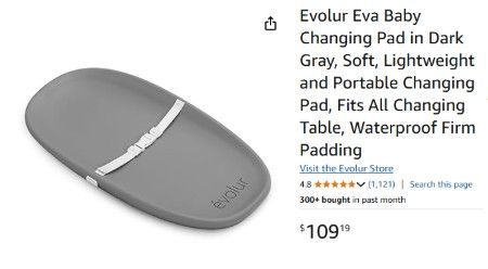$30 Evolur Eva Baby Changing Pad