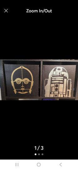 Star Wars R2D2 & C3PO Canvas Gold/Silver Foil Art