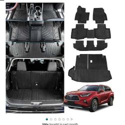 Bomely Floor Mats Compatible with 2020-2024 Toyota Highlander Cargo Mat Back Seat Cover Protector Cargo Liner 2023 7 Seats Highlander Accessories (202