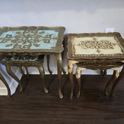 Antique Italian Florentine Nesting Tables 2pc