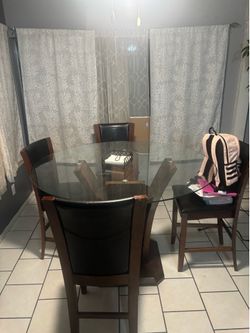 Glass dining table