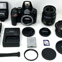 Nikon D5500 24.2MP DSLR Camera w/18-55mm Lens Bundle - Black