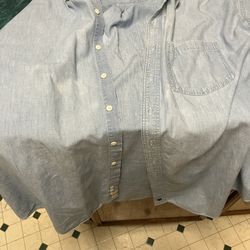 Nordstrom Men’s Xl Long Denim Button Down Shirt Logo VTG Classic Western