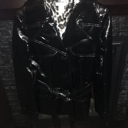 BLACK PATENT LEATHER JACKET