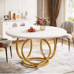 Modern White Wood 47.2 Inch, 4-6 Person Table