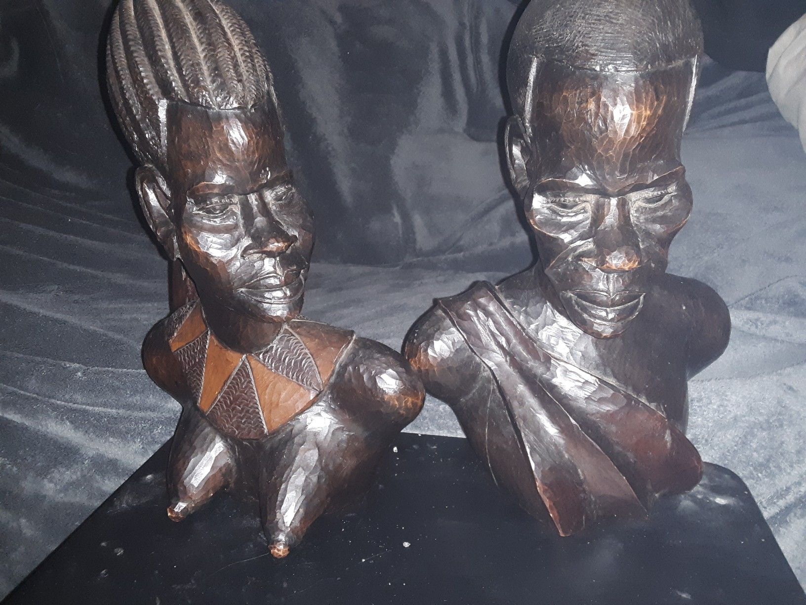 Authentic African Hand Carved statues $75