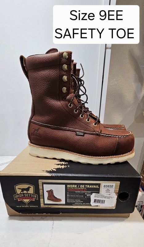Red Wings Irish Setter Safety Toe Work Boots Size 9EE