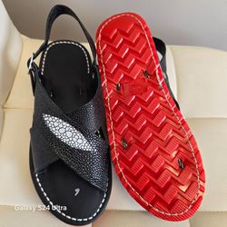 Huarache mexicano cruzado de imitacion de mantaraya