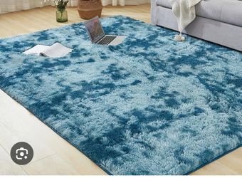 rge Area Rugs for Living Room Bedroom, 6x9 Feet Tie-Dyed Dark Blue Fluffy Shag Rugs, Ultra Soft Shaggy Plush Fuzzy Modern Indoor Throw Carpet for Kids