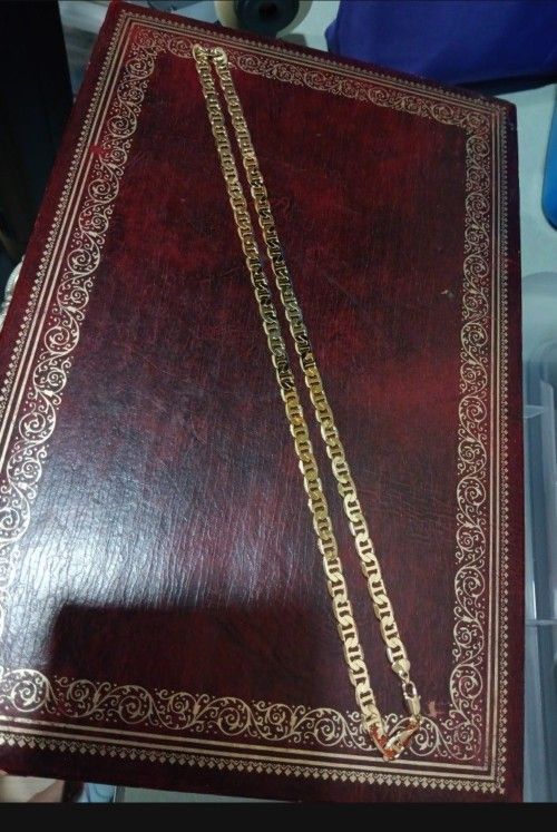 14k Gold Plated Marina Link Style Chain 6mm With 24" Lenght