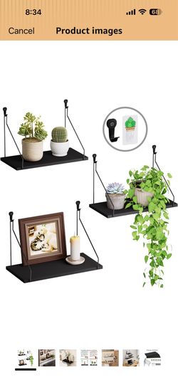 Elevate Your Space with Rustic Wood Floating Shelves Set of 3- Perfect for Bedroom, Living Room, Bathroom, and Kitchen Decor - Easy Installation, No D