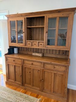 Wood hutch and buffet cabinet