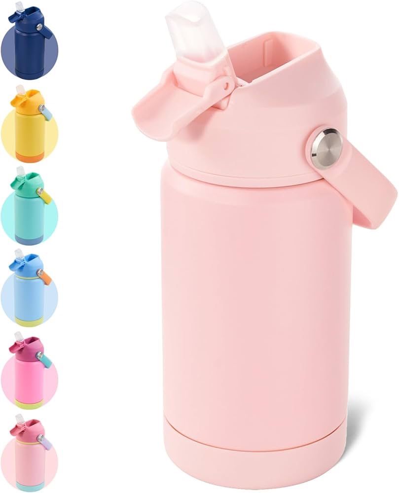 Kerilyn 12oz Kids Water Bottle, Stainless Steel Insulated Water Bottle For Kids, Toddler Cup With Straws Leak-proof, Kids Water Bottles For School Boy