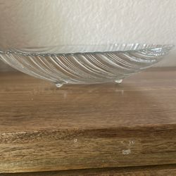 Vintage footed glass bowl
