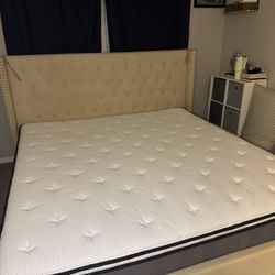 Bed Frame, Mattress, And Mattress Topper
