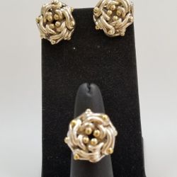 3 Piece Set. Earrings And Ring.