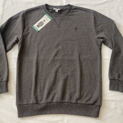 New Calvin Klein Jeans CK Crew Neck Sweatshirt Pullover French Terry Top Grey XL