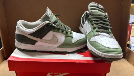 Nike Dunk Low Green and White Sneakers Size 9