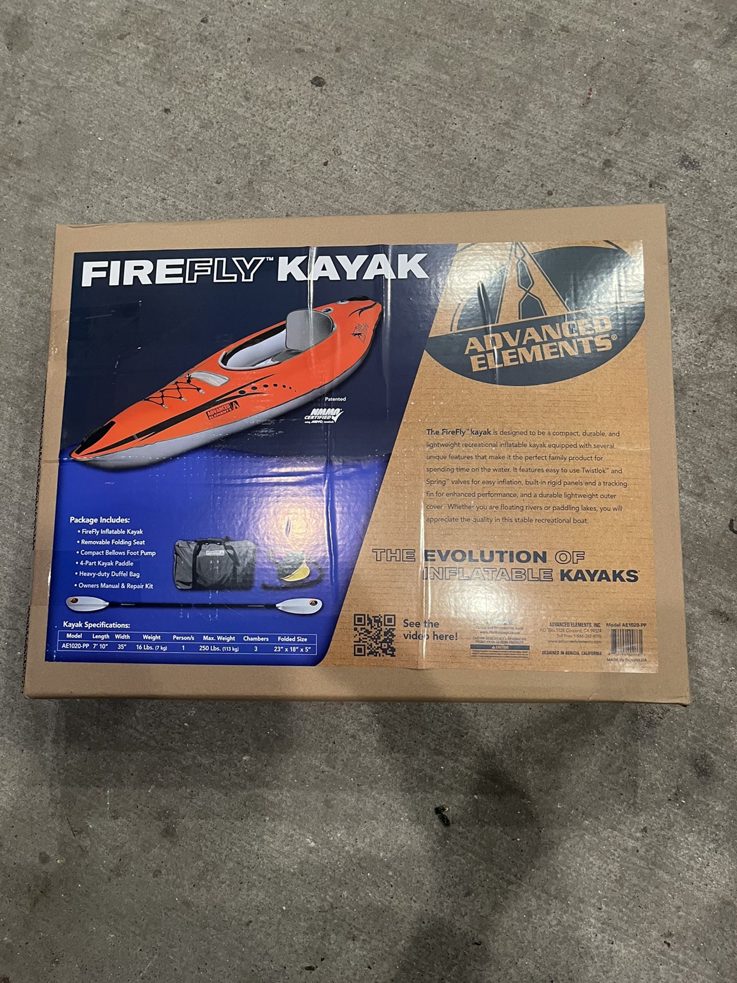 Inflatable Firefly kayak 