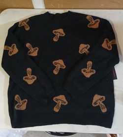 No Boundaries Women's Multiblack Mushroom Sweater