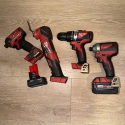 4 Milwaukee Drills & M12 Battery