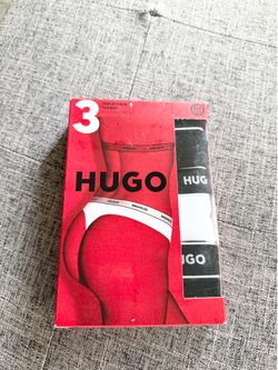 HUGO Triplet Pack Thongs Cotton Stretch，Size XL