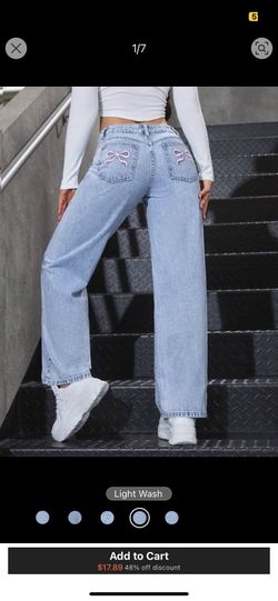 DENIM BOW LOOSE JEANS