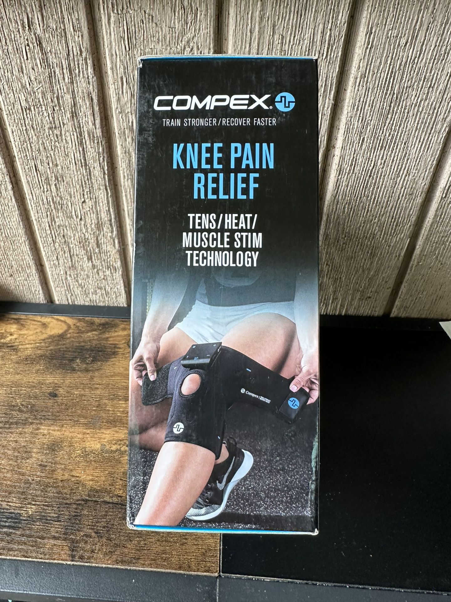 Heated Knee Wrap Compex for Pain Relief with TENS Unit / Muscle Stim Tech