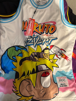 Naruto x Lil Uzi Vert Anime Basketball Jersey Top | Size M | HGC Apparel Purple White Streetwear