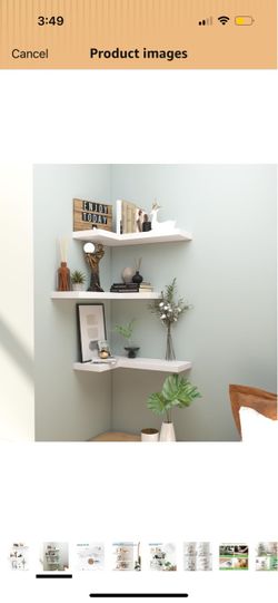 Floating corner shelves set of 3