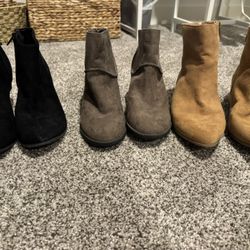 Woman’s Booties (3 Pairs) Size 8/8.5