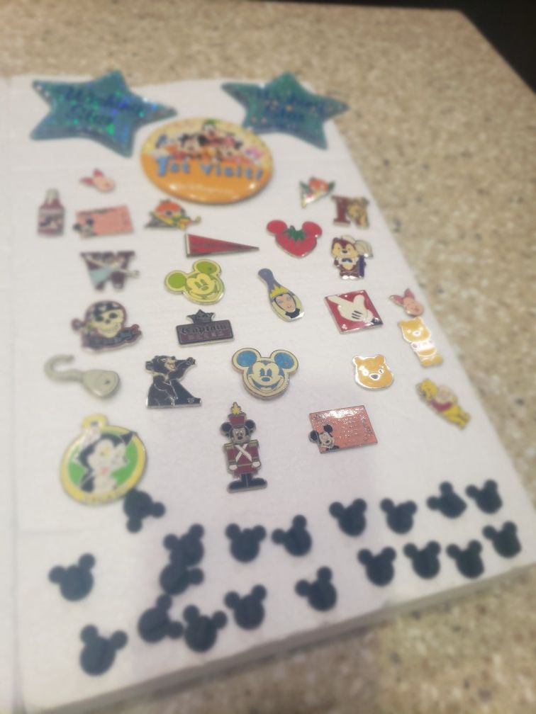 Disney pins and ornaments