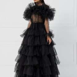 Women’s Long Black Tulle dress 