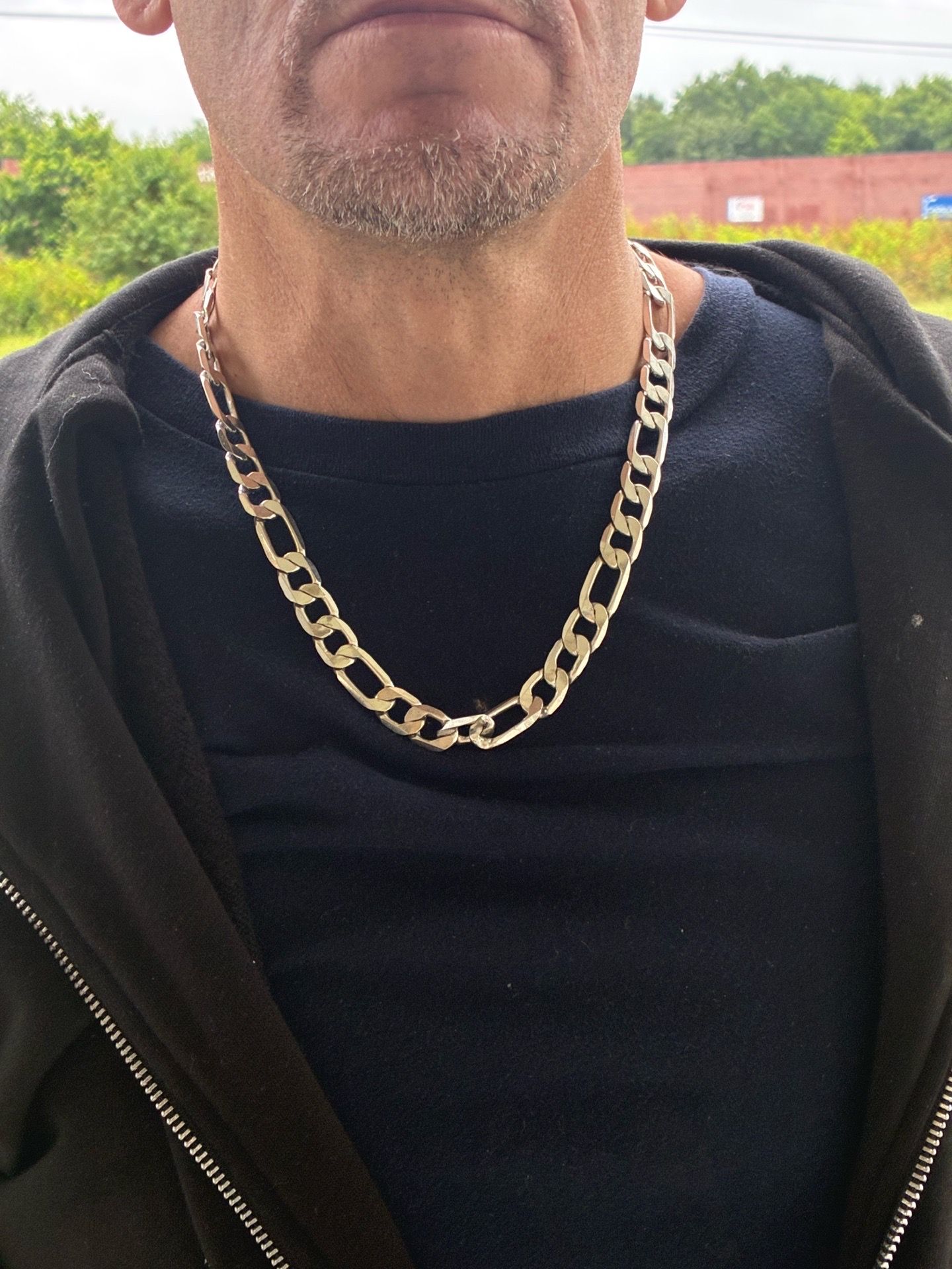 20” sterling silver Figaro chain
